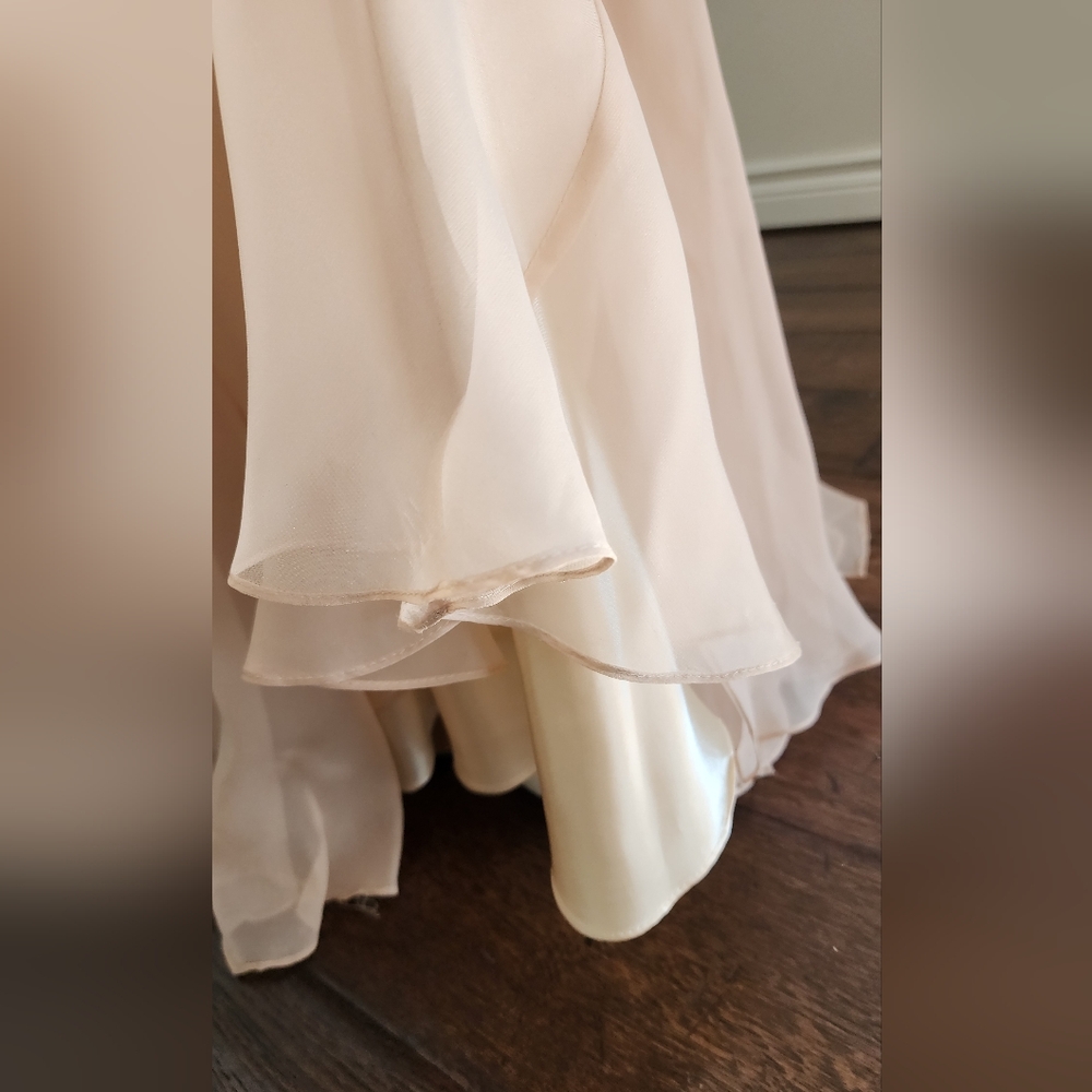 Jovani 81120 Blush Peach Beaded Chiffon Formal Gown | Crystal Bodice | Gala 6 - Picture 10 of 16